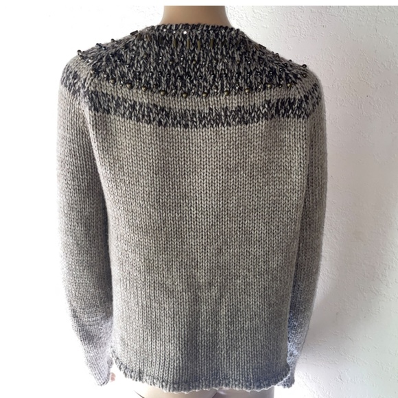 J. Jill Wool Blend  Beaded Cardigan Sweater Size Medium - Picture 2 of 6
